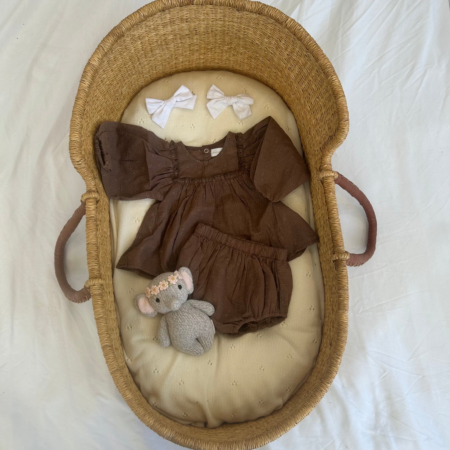 Lola Puff Sleeve Top And Bloomers - Chocolate