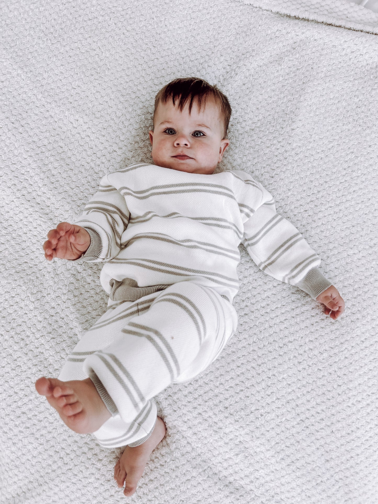 Grey Stripe Lounge Set